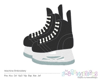 Ice Skates Machine Embroidery Design: Hockey Skate (Instant Download)