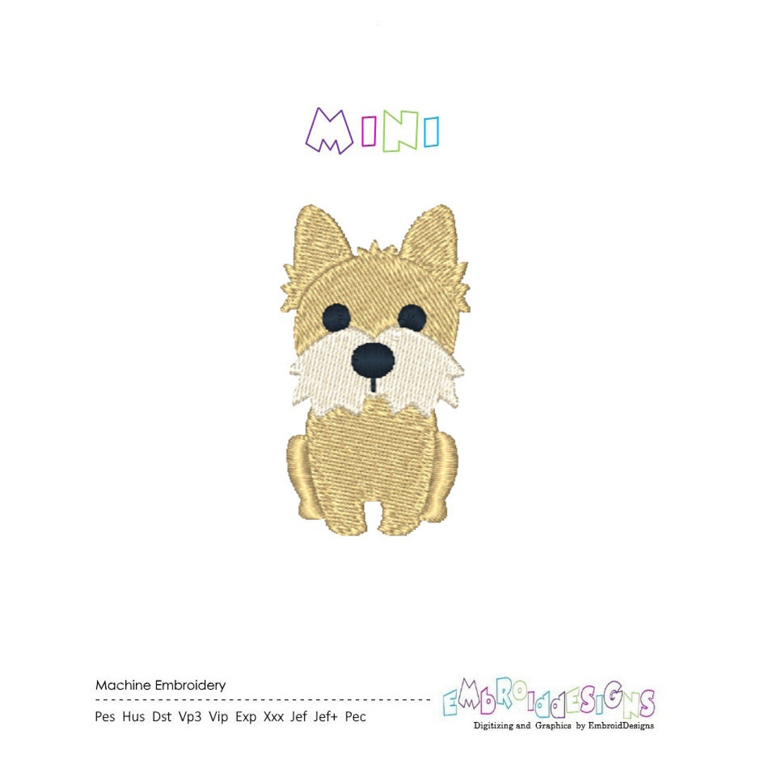 Delightful Mini Yorkie Machine Embroidery Design - Show Your Love for ...