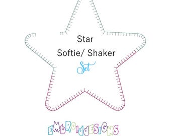 Diseño de bordado de estrellas: Patrones de punto de manta acolchados (descarga digital)