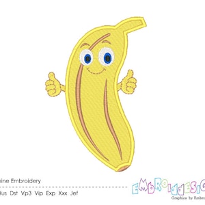Banana Embroidery Design Machine Embroidery Fruit Food Instant download