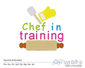 Chef in Training Embroidery Design: Kitchen Sayings (Digital Download)