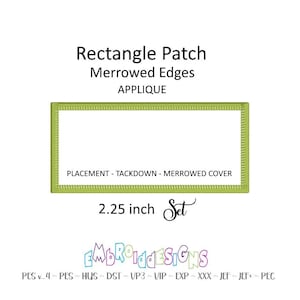Rectangle Frame Patch Applique Set - 2.25 inch Border Embroidery Designs - DIY Patch Making - Merrowed Edges - Instant Download