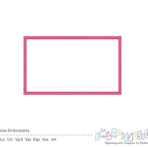 Rectangle Embroidery Applique Design: Frame Shape (Digital Download)