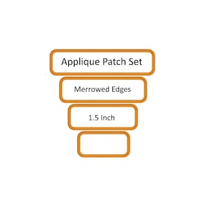 Red Edge Rectangle Patch Merrowed Edges Rectangle Frame Patch Applique Set 1.5 Inch Border DIY ...