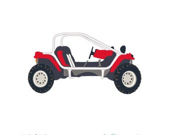 Diseño de bordado a máquina lado a lado / Vehículo todoterreno / ATV