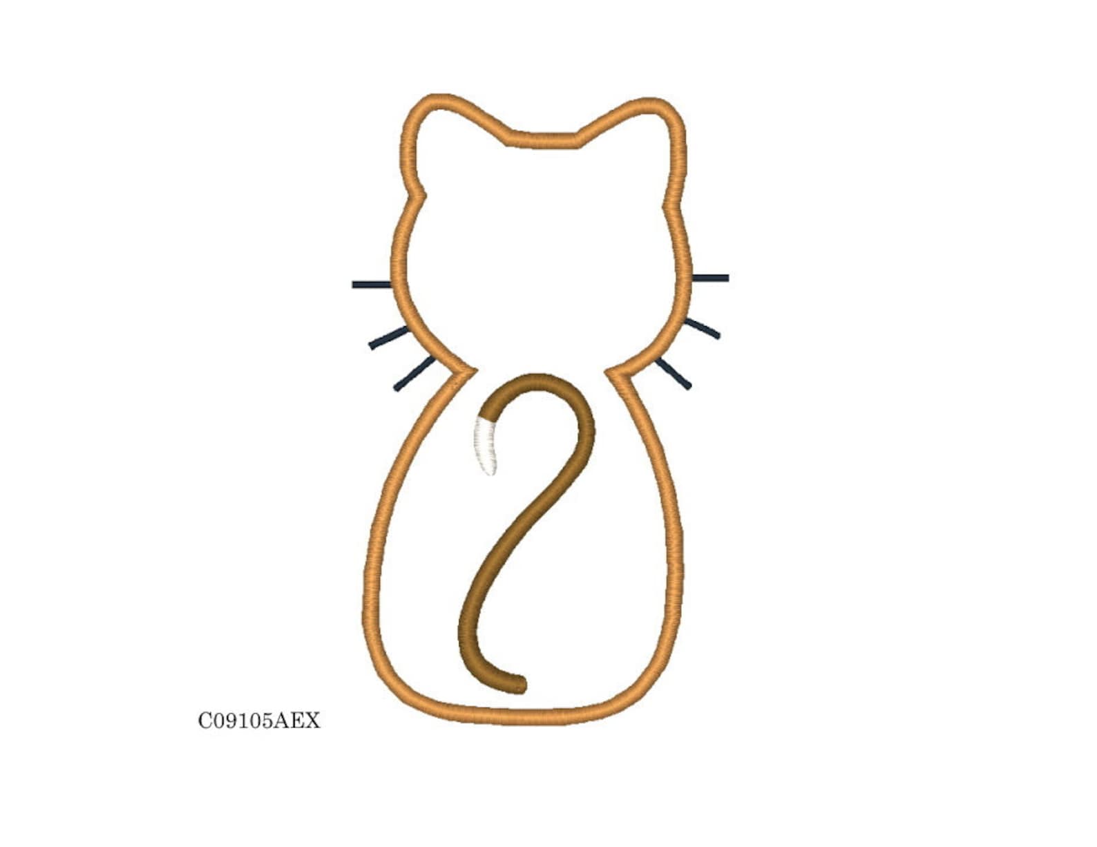 Cat Applique Machine Embroidery Design Kitten Embroidery Etsy
