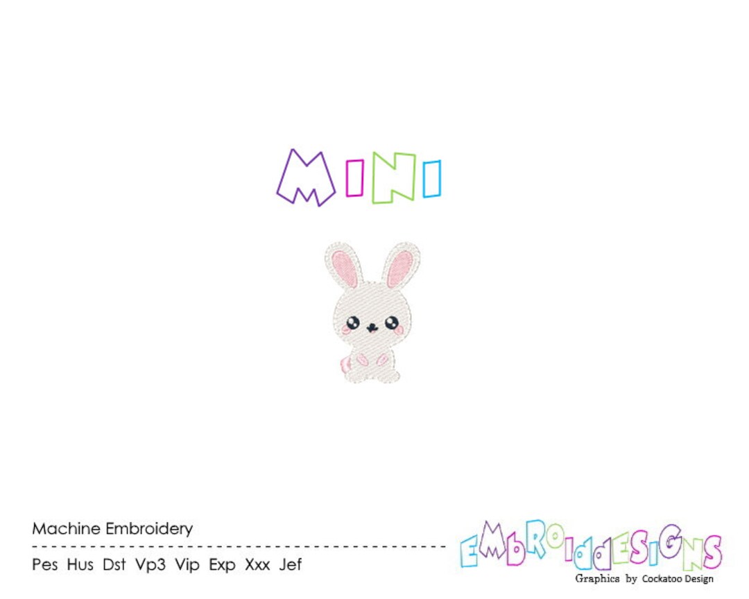 Mini Rabbit Embroidery Design Machine Embroidery Bunny - Etsy