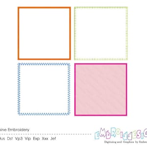 Square Embroidery Applique Designs Set of 4 Machine Embroidery Frame Border Instant Download 7 sizes