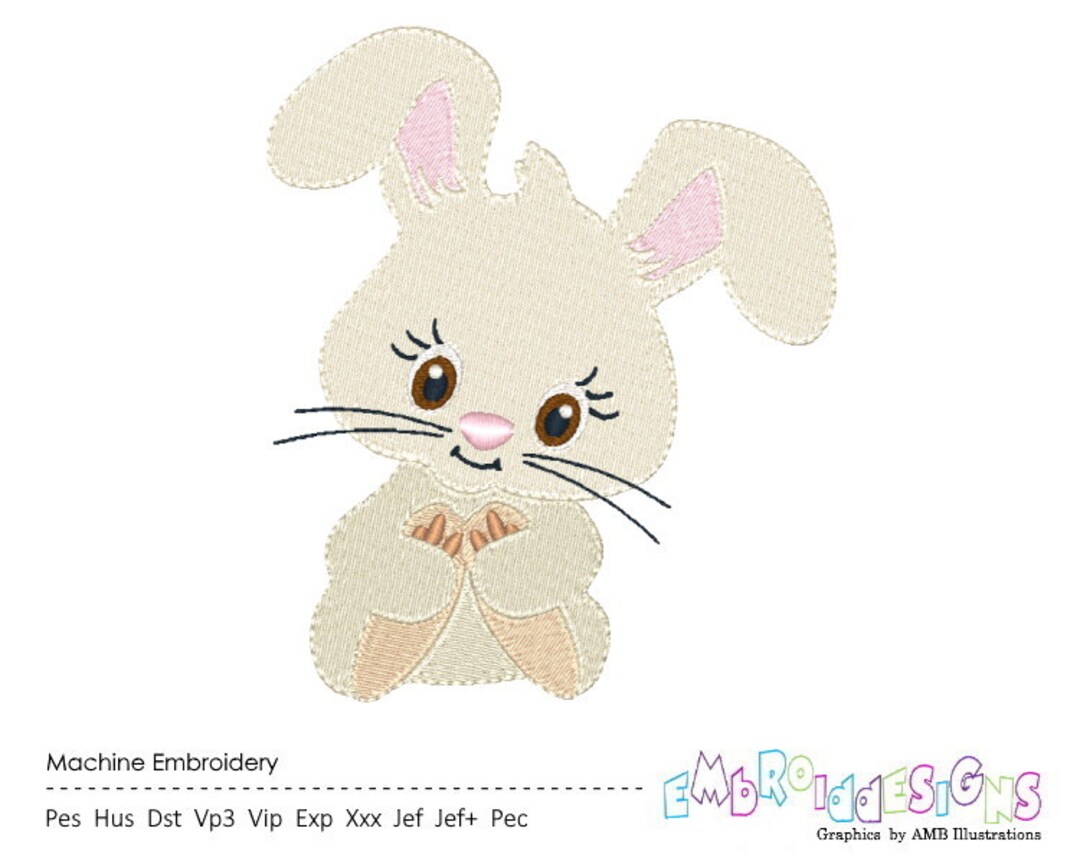 Bunny Embroidery Designs Rabbit Embroidery Design Animal - Etsy