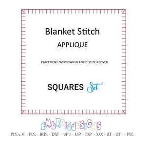 Set di disegni da ricamo quadrati per applicazioni - Bordatura a punto erba