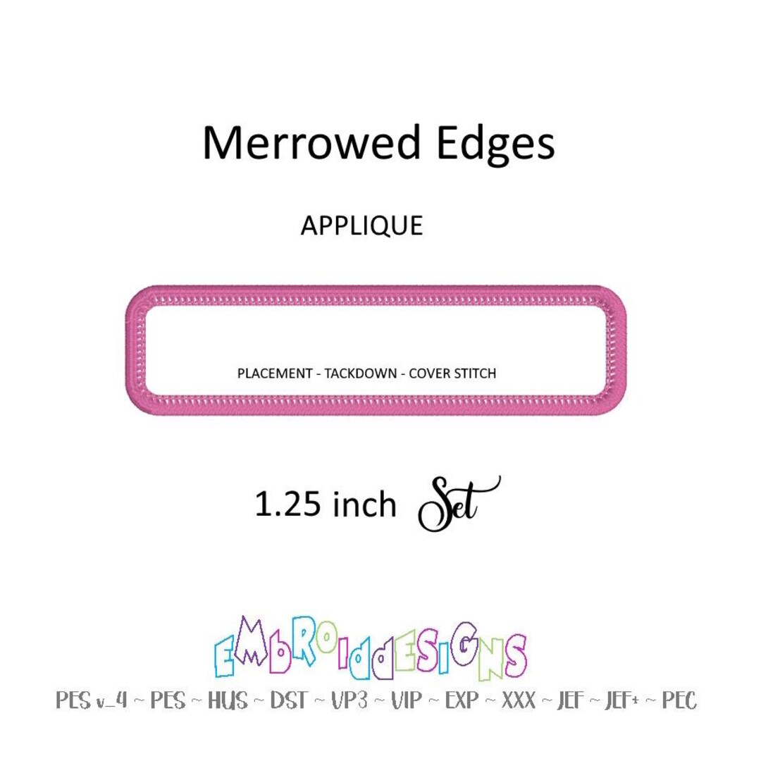 Rectangle Frame Patch - Applique Border 1.25inch Embroidery Design Set ...