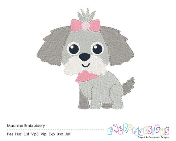 Shih Tzu Machine Embroidery Design | Dog Design