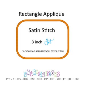 Rectangle Embroidery Designs Set - 3 Inch Satin Stitch Set of Patterns