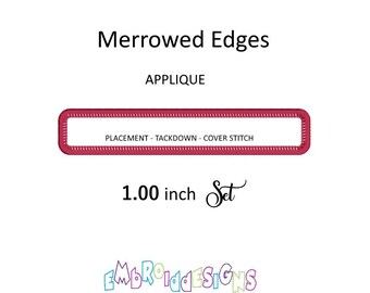 Marcos de apliques rectangulares con borde merrowed de 1 pulgada para diseños de parches personalizados
