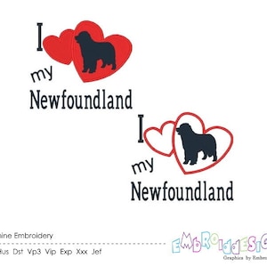 Newfoundland machineborduurontwerpen set | Appliqué hond | Borduurontwerp honden | Direct downloaden