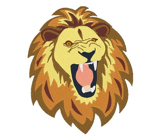 Roaring Lion Face Embroidery Design Lion Head Embroidery Design Digital File Animal Embroidery Design 4x4 Roaring Lion Embroidery Design