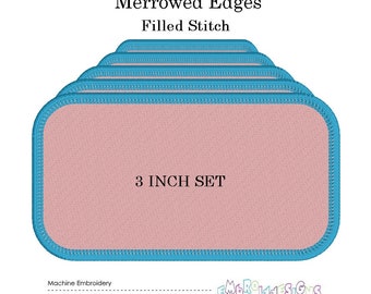 Rectangle Embroidery Patch Frame Designs: 3-Inch Border (Digital Download)
