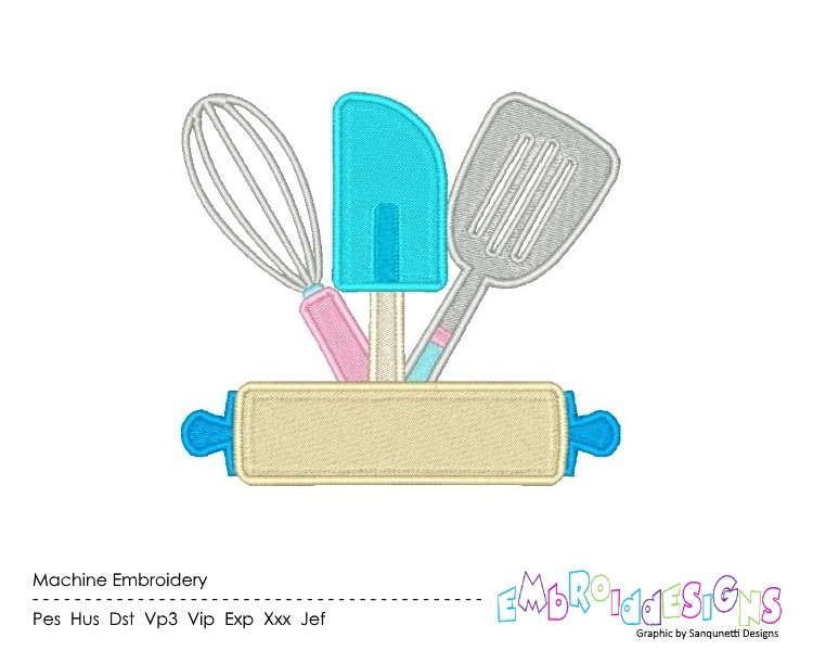 Cooking Utensils Embroidery DesignMachine Embroidery