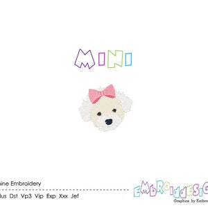Mini Maltese Machine Embroidery Design Dog Embroidery Puppy Instant Download