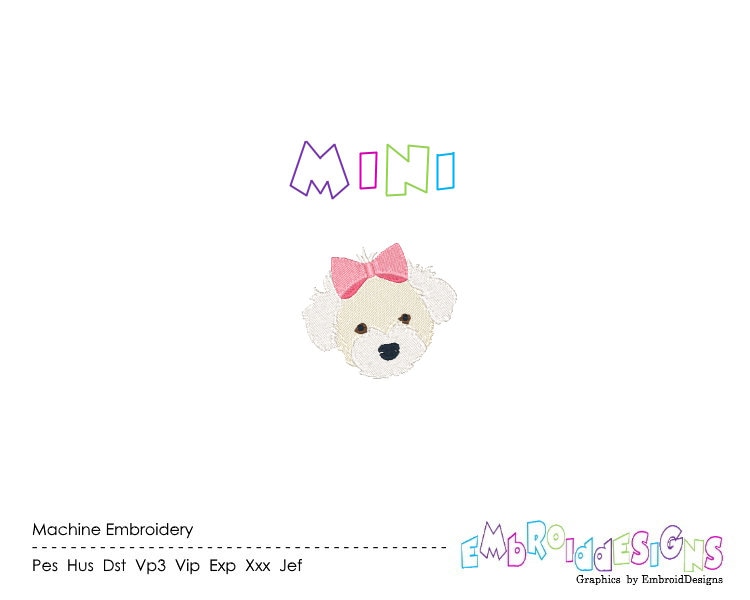 Mini Maltese Machine Embroidery Design Dog Embroidery Puppy