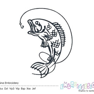 Bass Fishing Machine Embroidery Design Fish Embroidery Designs