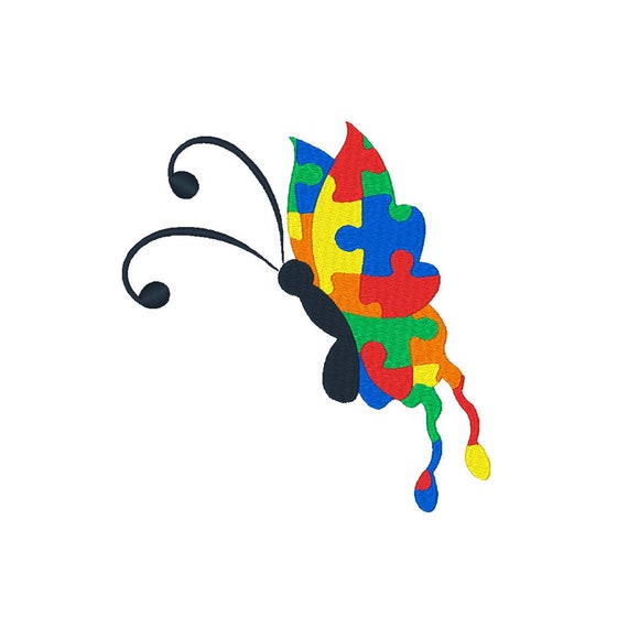 Autism Puzzle Pieces Butterfly