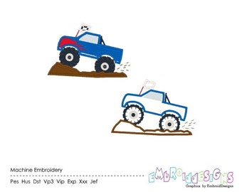 Monster Truck Embroidery Design: Mud Truck Applique (Digital Download)