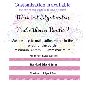 We are now able to make adjustments in the width of the border from 3.5mm - 5.5mm. Customization is available in our customs section of our embroidery design store