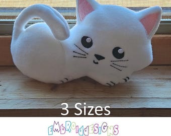 In the Hoop Cat Embroidery Design - DIY Stuffed Plush Kitten (Instant Download)