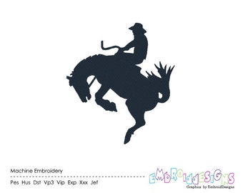 Cowboy Machine Embroidery Design Western Embroidery Silhouette Instant Download