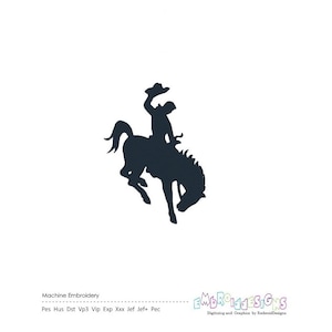 Cowboy Embroidery Design | Western Horse Rodeo Silhouette