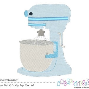 Mixer Machine Borduurwerk Ontwerp Keuken Borduurwerk Instant Download
