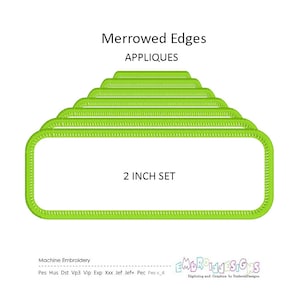 Patch-Making DIY Essential: Set of 2 Inch Rectangle Appliques with Merrowed Edges