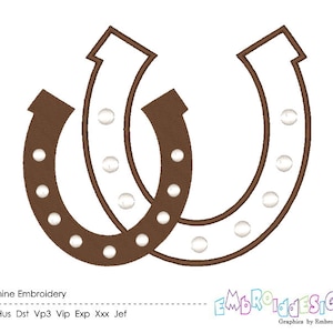 Horseshoe Embroidery Designs Set Machine Embroidery Applique Horse Lovers Filled Instant Download