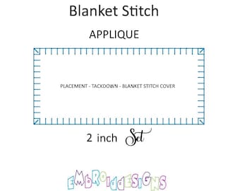 Rechthoekige machine-appliqué-ontwerpset van 2 inch dekensteeklijsten