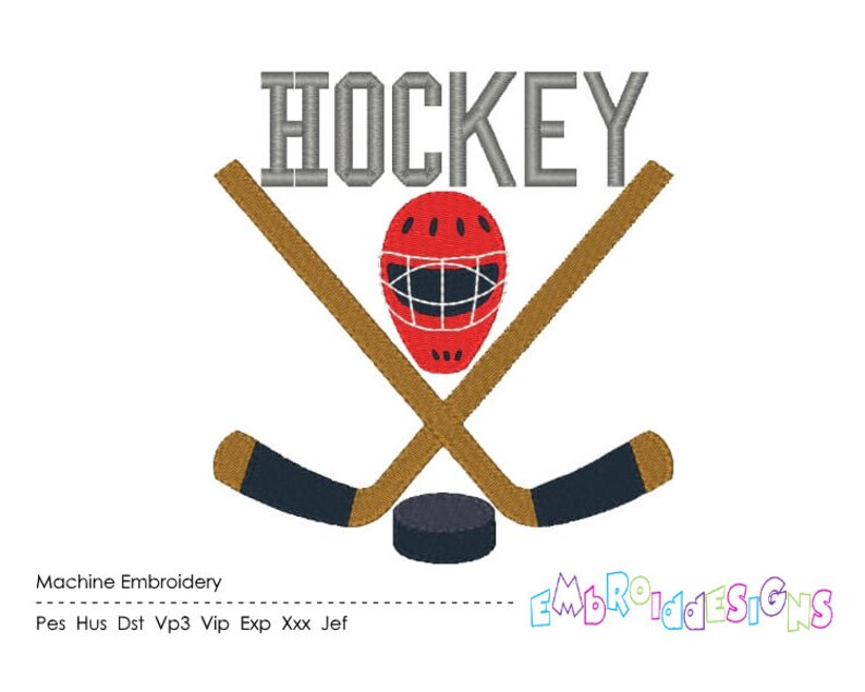 Hockey Machine Embroidery Design Hockey Sticks Embroidery Etsy