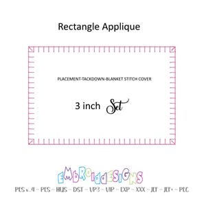 Moeiteloze rechthoekige appliqués - 3 inch - dekensteek