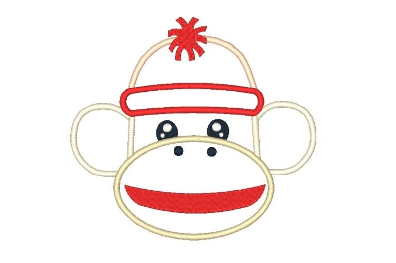 Sock Monkey Machine Embroidery Designs Set Applique Monkey Etsy
