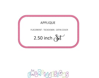 Rectangle Applique 2.50 inch Set with Rounded Corners - Machine Embroidery Designs