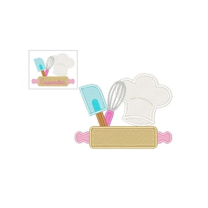 Get Cooking with Kitchen Chef Embroidery Designs Customizable Utensils Template Instant Download image 2