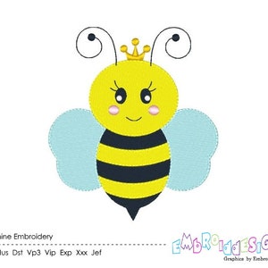 Honey Bee Machine Embroidery Design: Bumble Bee Filled Stitch (Instant Download)