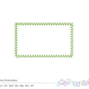 Rectangle Frame Embroidery Design Zigzag Stitch Rectangle Applique Shape Embroidery Designs Frame 6 sizes
