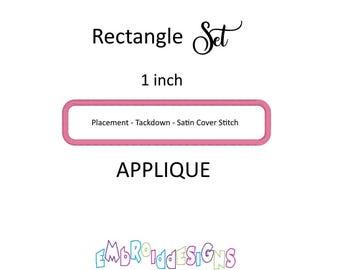 Juego de apliques rectangulares con esquinas redondeadas de 1 pulgada