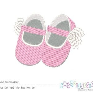 Baby schoenen Machine Borduurwerk Ontwerp Baby Meisje Schoen Gevulde Steek Instant Download