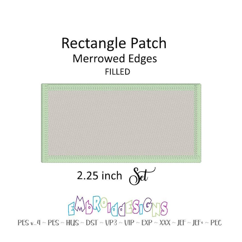Rectangle Frame Patch - Filled Stitch Border 2.25inch Embroidery Design ...