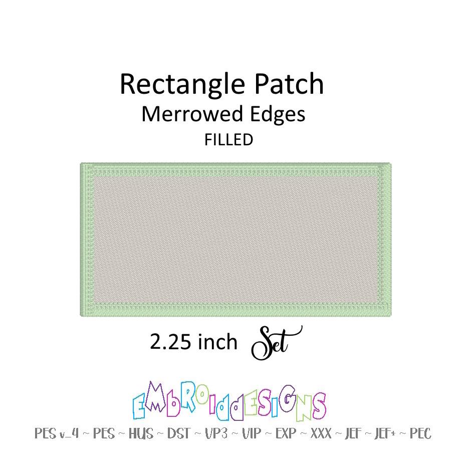 Rectangle Frame Patch - Filled Stitch Border 2.25inch Embroidery Design Set