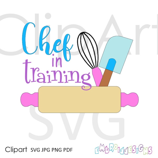 Chef en formation SVG File, Clip art Dicton, Cuisine SVG, Clip Art Cuisine
