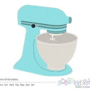 Mixer Machine Embroidery Design Kitchen Embroidery Appliance Filled Stitch Instant Download