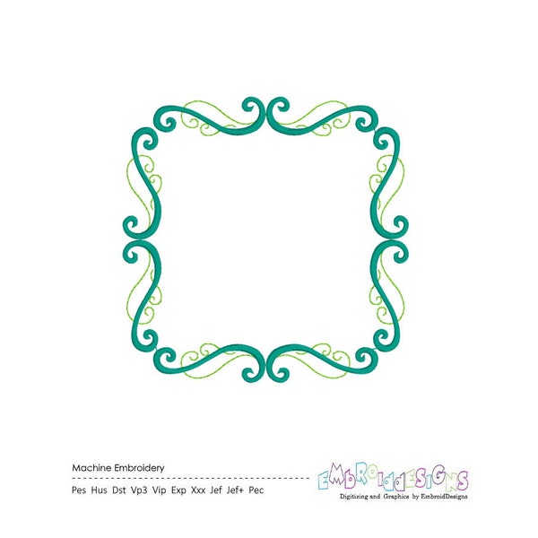 Scroll Frame Embroidery Design, Border Embroidery Designs, Frame Designs, Digital Download