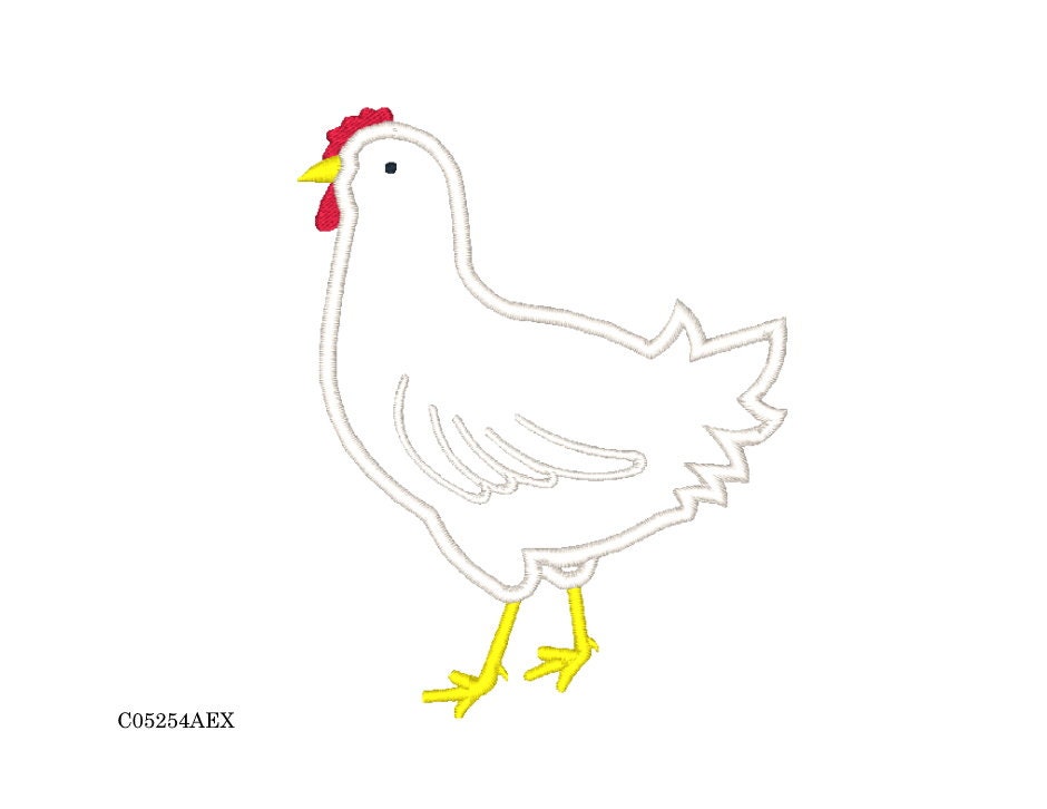 Hen Machine Embroidery Designs Applique Chicken Embroidery Etsy